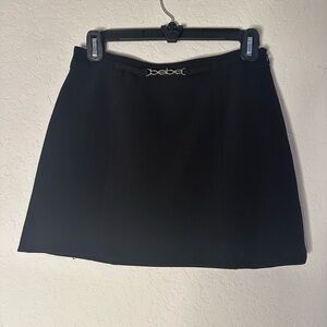Vintage Bebe Black A-Line Mini Skirt for Cocktail